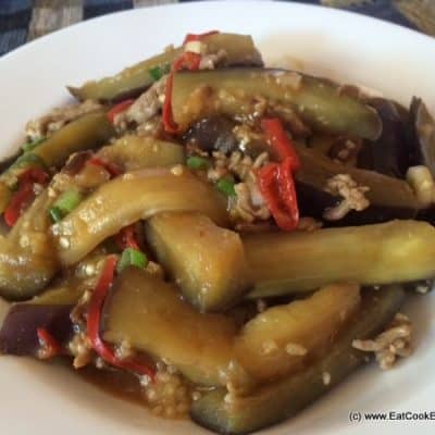 Aubergine and minced pork Hunan cookbook