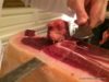 Iberico ham slicing