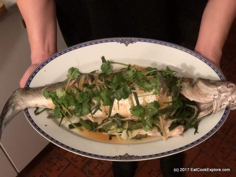 Healthy Steamed Sea Bass Chinese Style