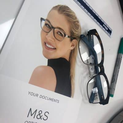 M&S Opticians for eye test and designer glasses