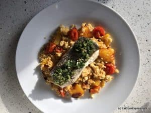 Mindful Chef Low Carb Hake with Salsa Verde, Millet & tomato