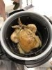 Pressure cooked roast chicken after in Ninja Foodi