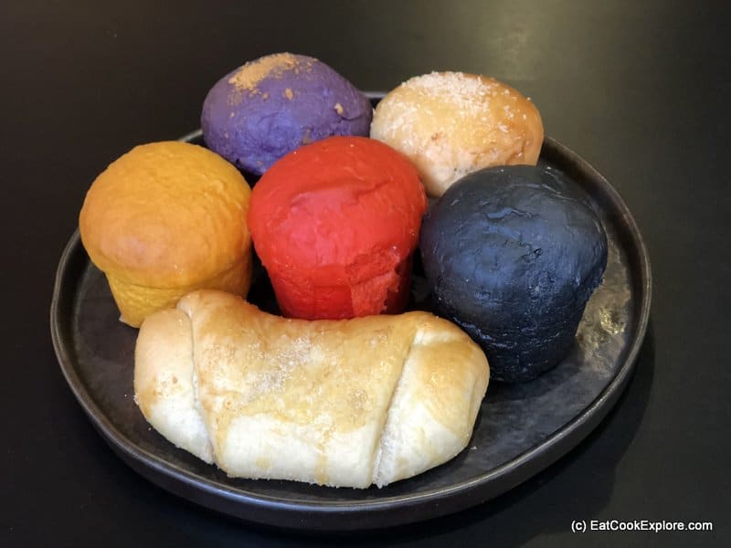Colourful breads at the Panaderia Kasa and Kin
