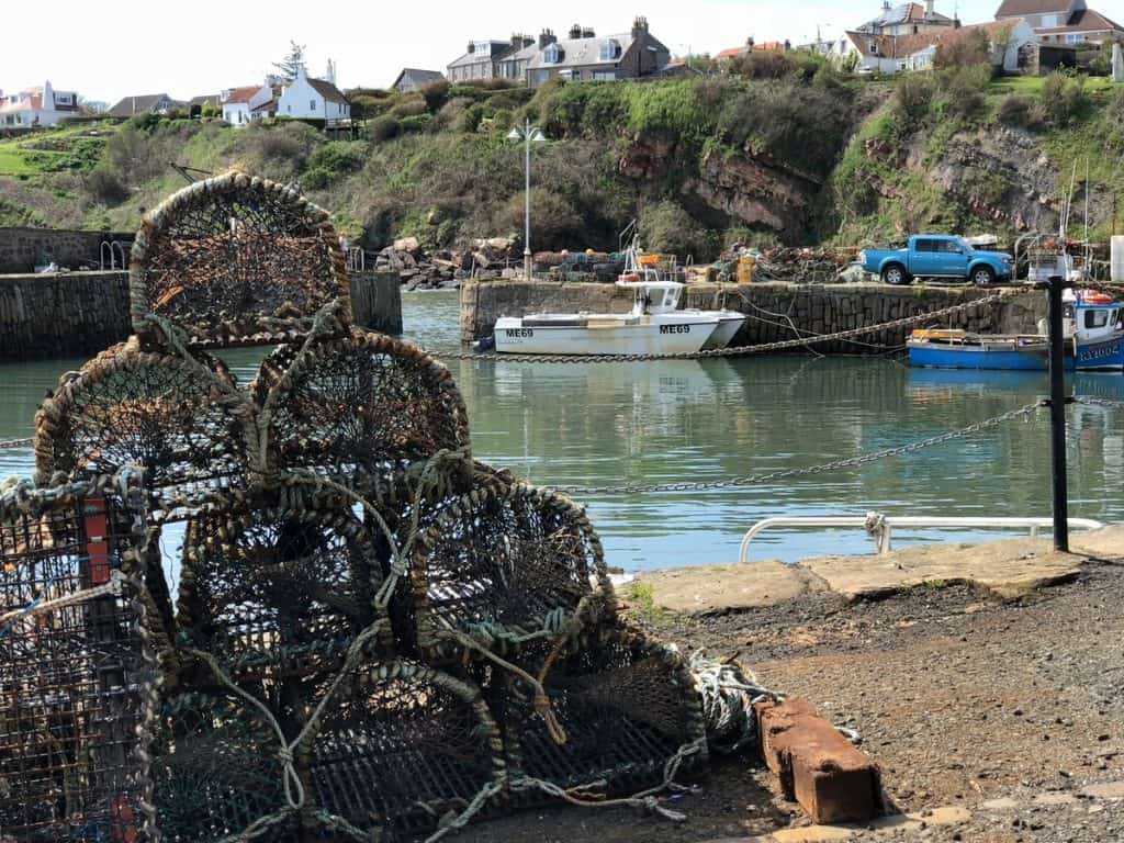 Lobster pots on Crail Harbour