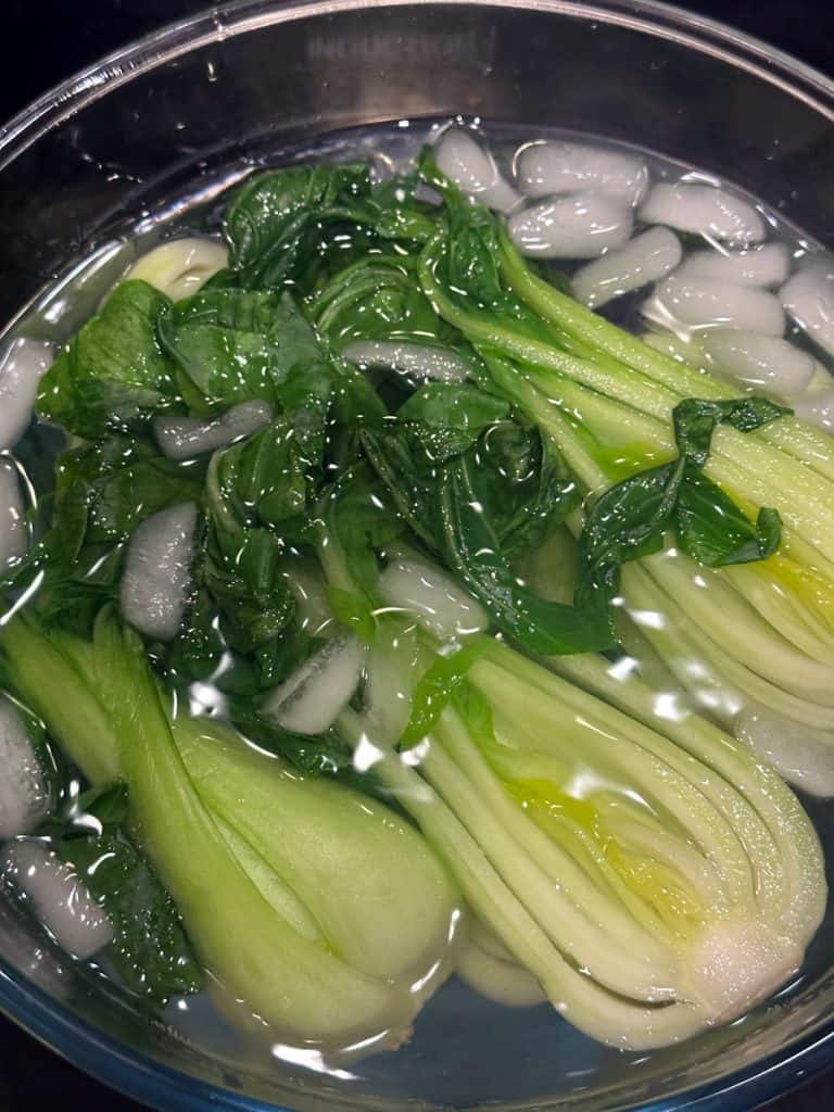 Braised mushrooms and pakchoy 2