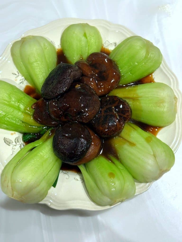 Braised mushrooms and pakchoy 7